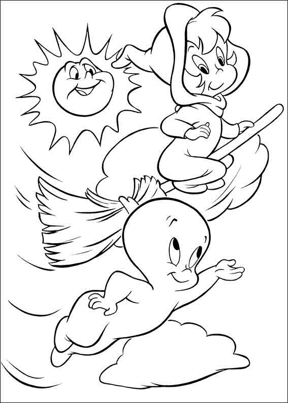 Kids-n-fun.com | Coloring page Casper the friendly ghost Casper Wendy 2